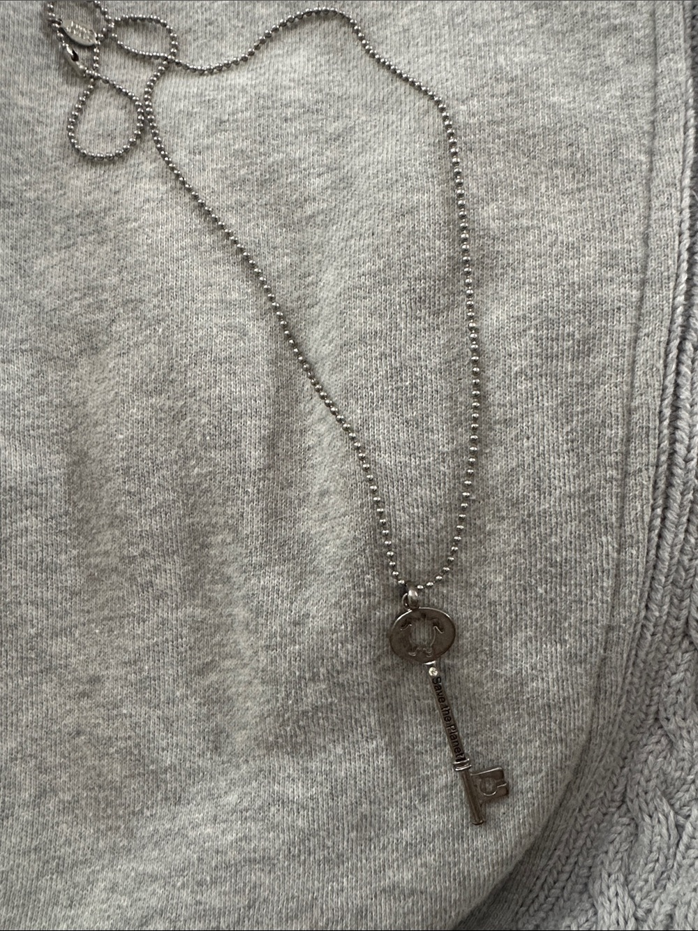 Silver Key Pendant Necklace - Classic Ball Chain